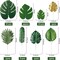 Greentek; 82-Piece Artificial Tropical Palm Leaf Set – 8 Kinds Monstera & Jungle Foliage with Stems for Luau, Safari & Wedding Decor; Category:Summer Floral Arrangements; Image:3